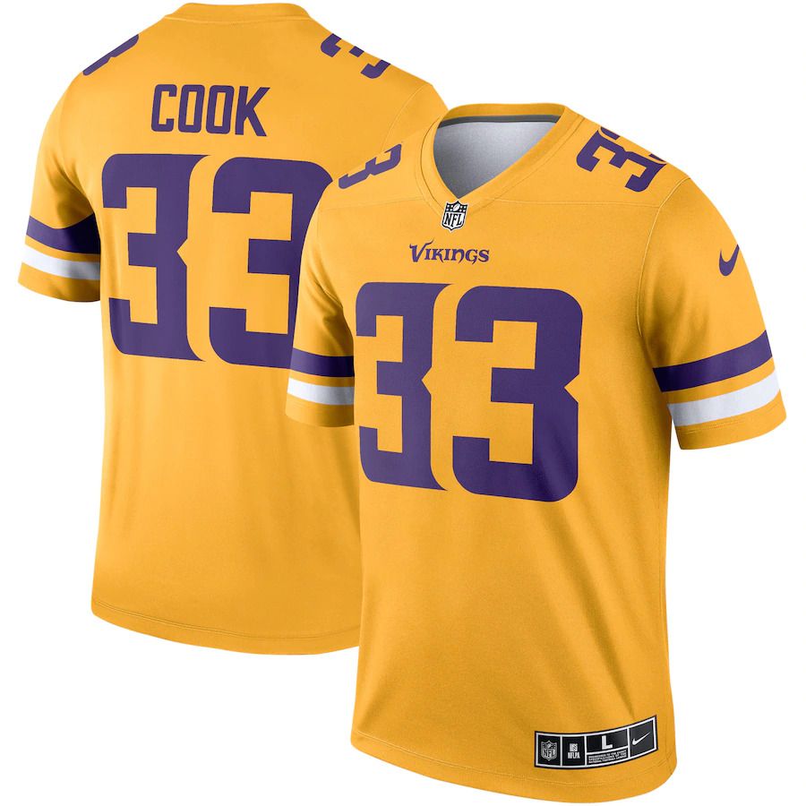 Men Minnesota Vikings #33 Dalvin Cook Nike Gold Inverted Legend NFL Jersey->minnesota vikings->NFL Jersey
